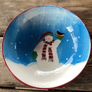 Sakura Debbie Mumm Snowman Ceramic Bowl - 7.5 inches